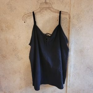 Torrid Black Tank Top with Adjustable Straps and Strappy Front Design